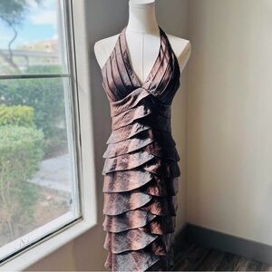 Vintage Cache Elegant Halter Tiered Dress Size 2